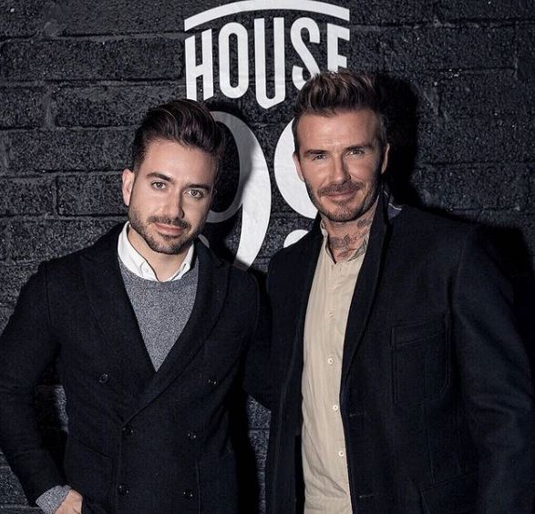 Alex Costa with his favorite footballer David Beckham