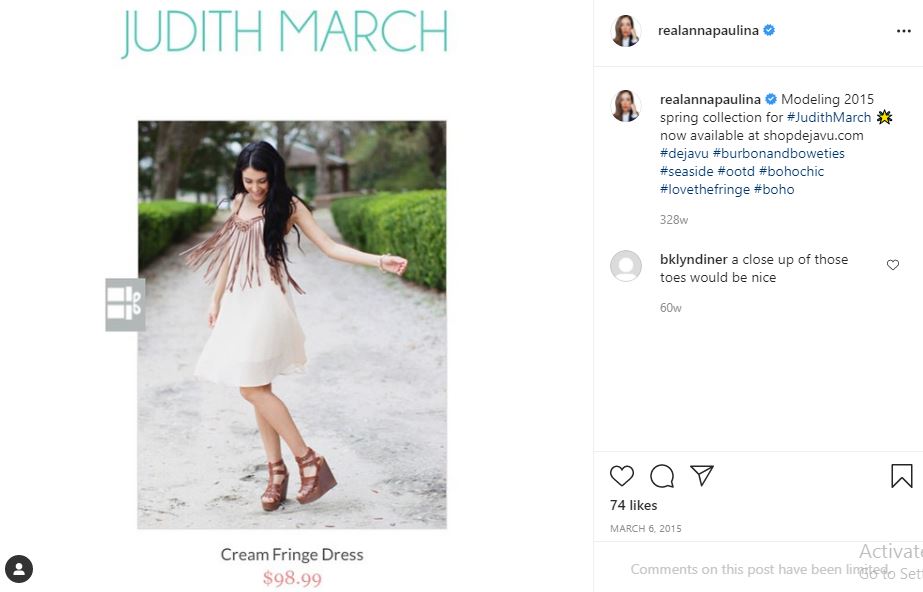 Anna Paulina Luna modeled for Judith March