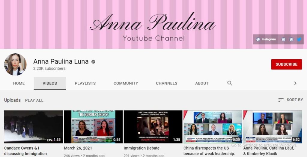 Anna Paulina Luna's Youtube channel