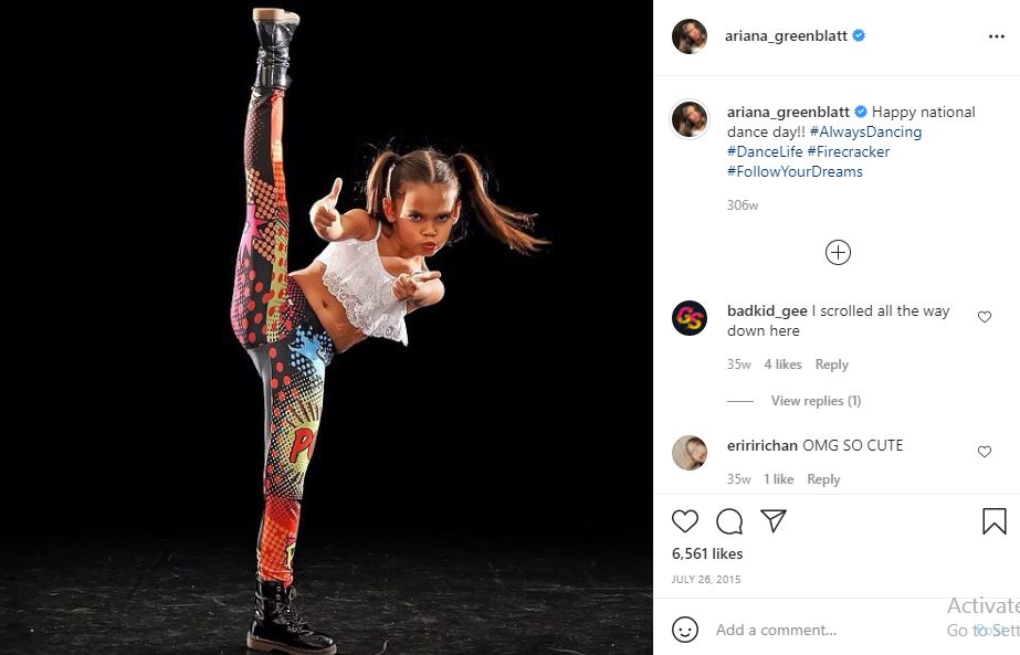 Ariana Greenblatt's first Instagram post