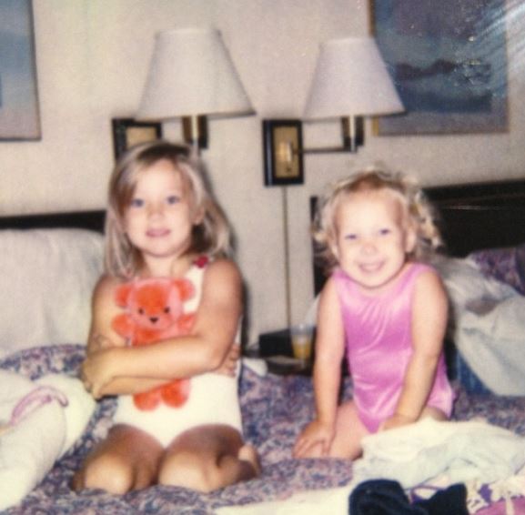 Ashley Flowers' childhood photo with her sister Allisa Flowers