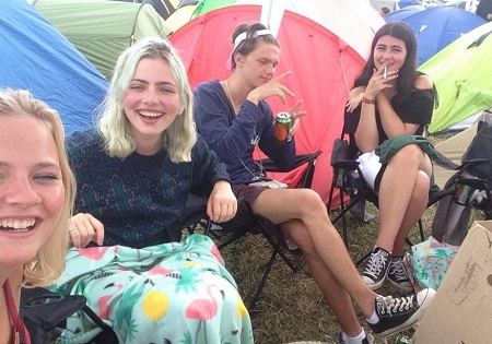 Billie Barker with her friends
