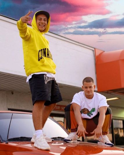 Cale Saurage with his best friend John Corban