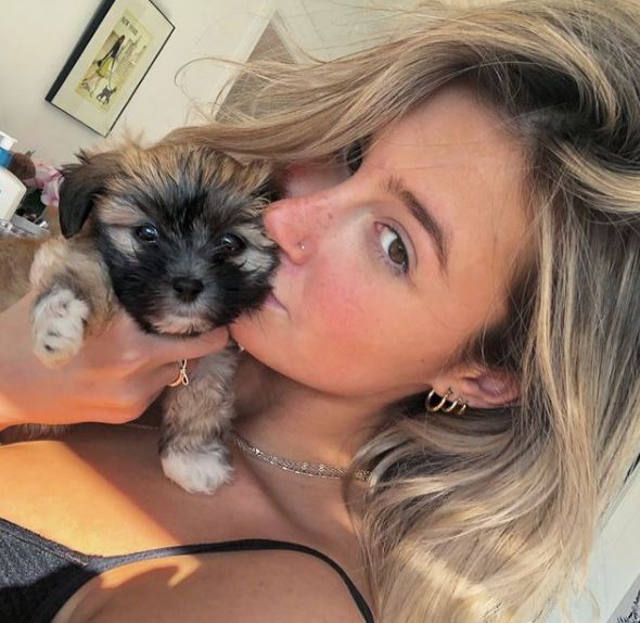 Carly Lawrence with her pet dog