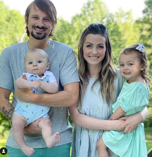 Carly Waddell with ex husband Evan Bass and their kids Charlie and Bella