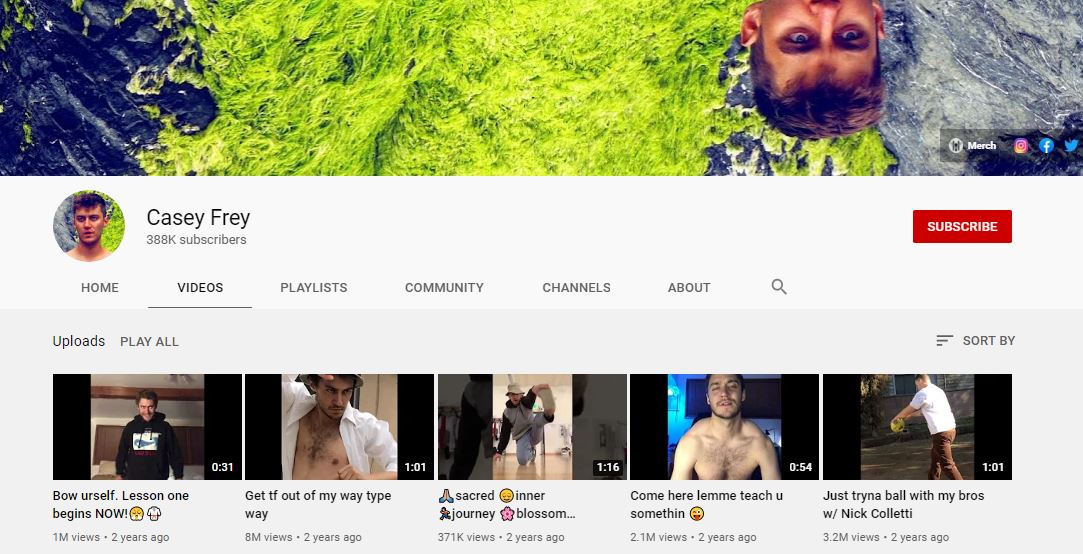 Casey Frey YouTube channel