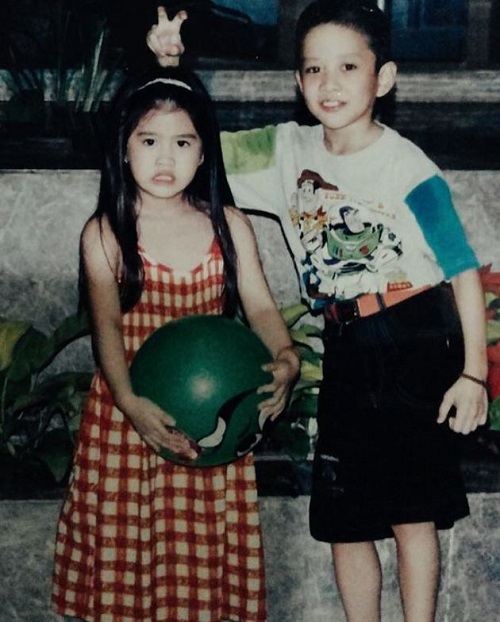 Childhood Picture of Mike Angelo with his sister Ying
