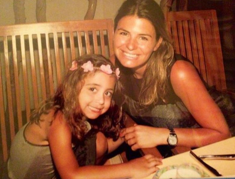 Childhood image of Tia Lineker with her mother