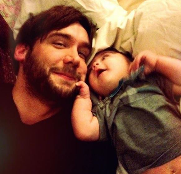 Childhood photo of Julian Hilliard with his father Justin Hilliard