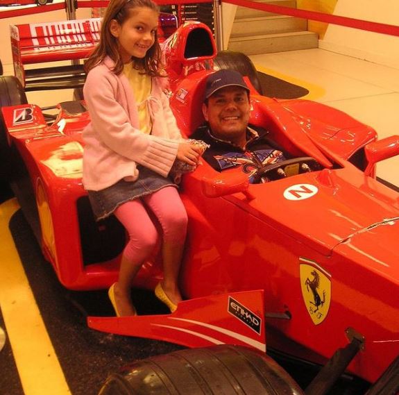 Childhood photo of Olivia Rodriguez with her dad