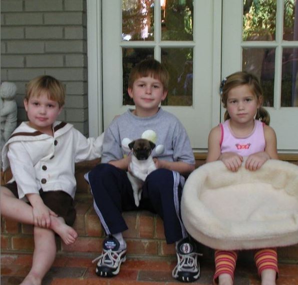 Childhood photo of Sarah Catherine Hook with her brothers Forrest Hook and George Hook