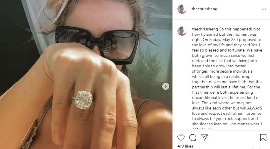 Chris Sheng got engaged to Courtney Stodden