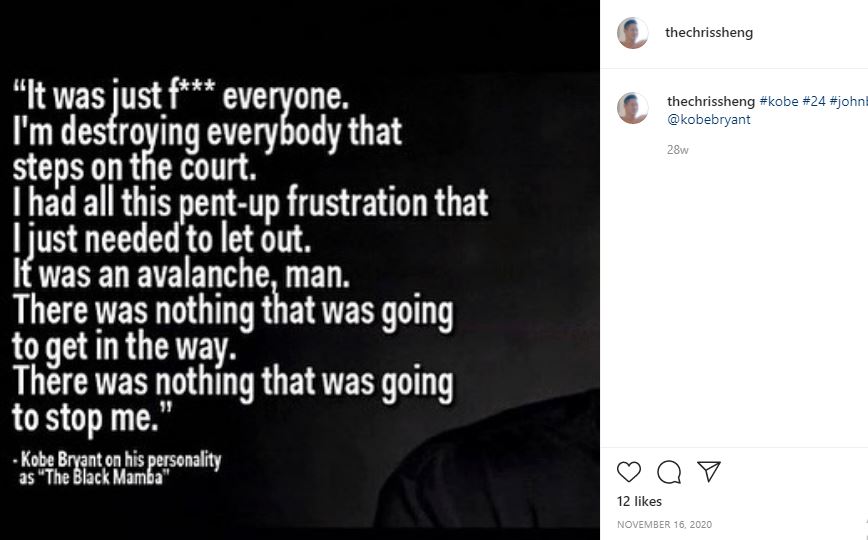 Chris Sheng's first Instagram post