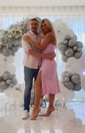Christine Martin celebrating her 10th anniversary with her partner Paddy Mcguinness
