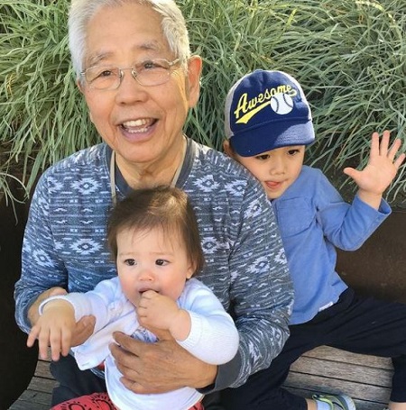 Crystal Kung Minkoff father Homer Kung and his grandchildren Max Minkoff and Zoe Minkoff