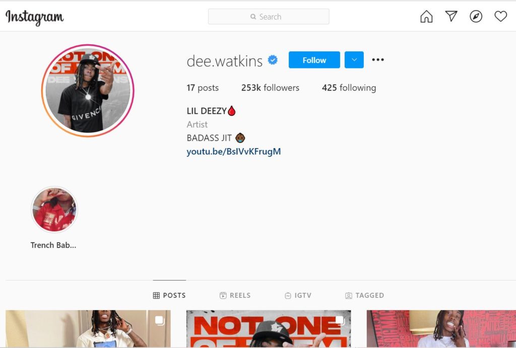 Dee Watkins has 253k followers on his Instagram account