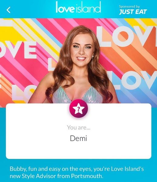 Demi Jones as a Style advisor in Love Island