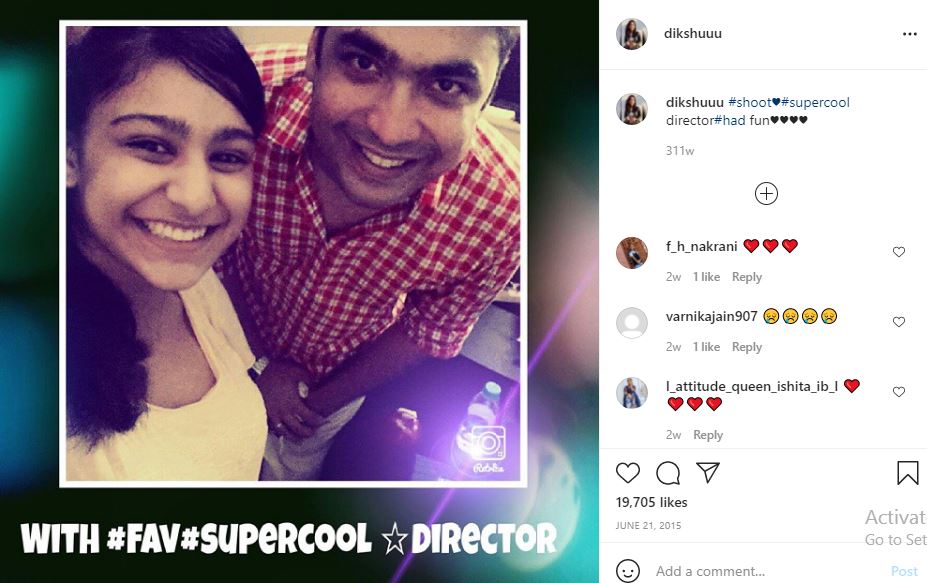 Diksha Sharma's first Instagram post