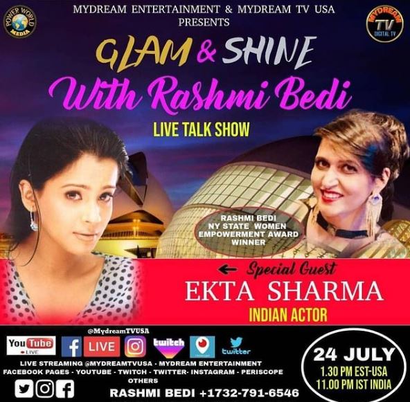 Ekta Sharma featured in various live shows