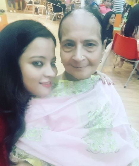 Ekta Sharma with her mother