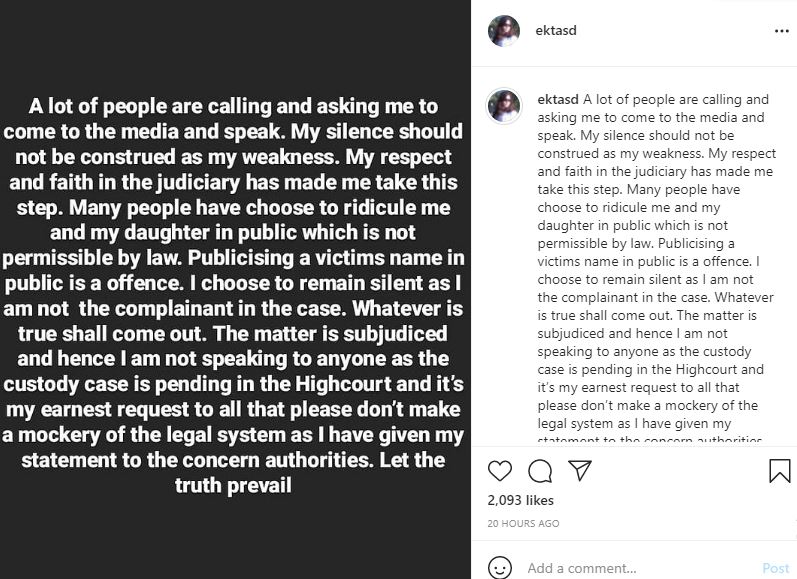 Ekta Sharma's Instagram post