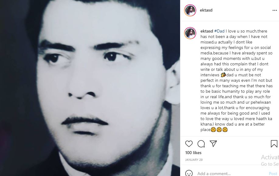 Ekta Sharma's father