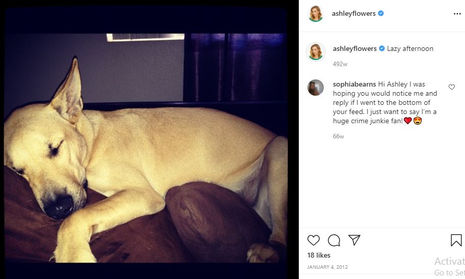First Instagram post of Ashley Flowers