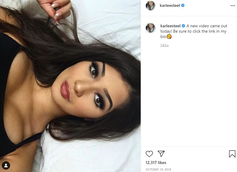 First Instagram post of Karlee Steel
