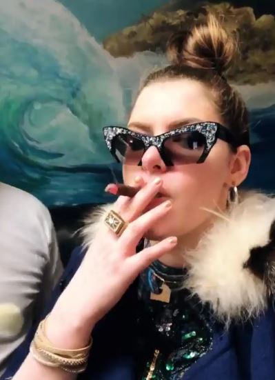 Gabi Grecko is an avid smoker