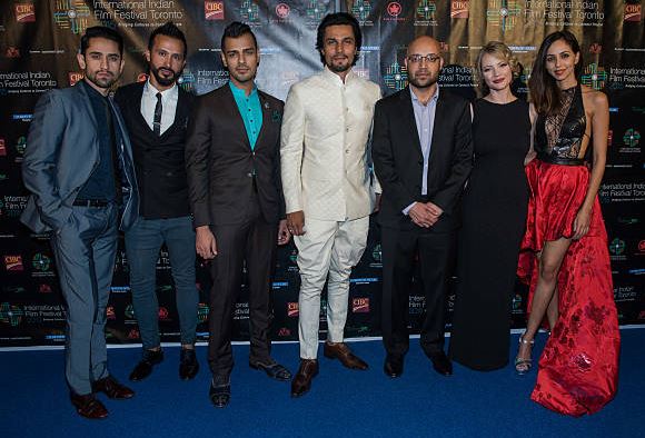 Gia Sandhu with the cast of Beeba Boys