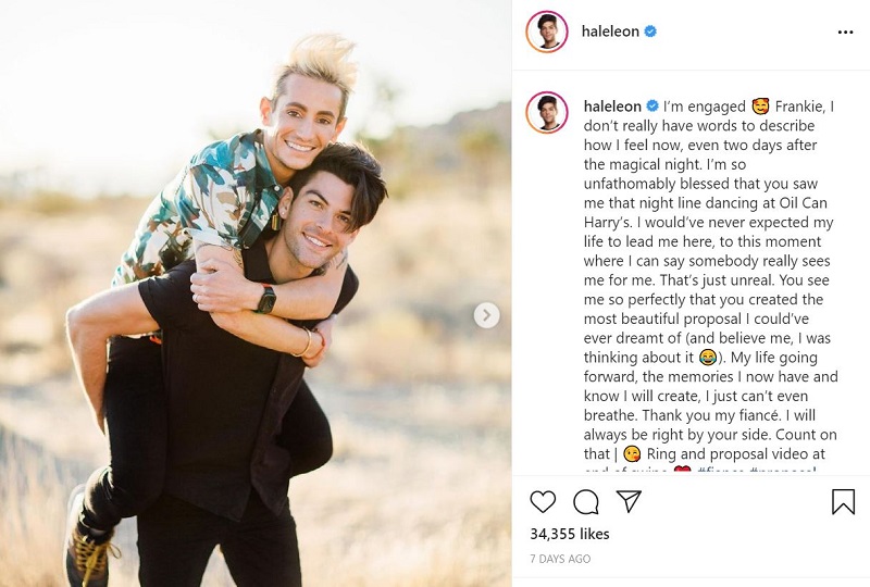 Hale Leon got engaged to Frankie Grande