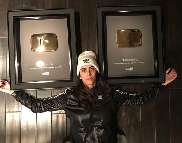 Hila Klein achieved golden YouTube play buttons for her channels