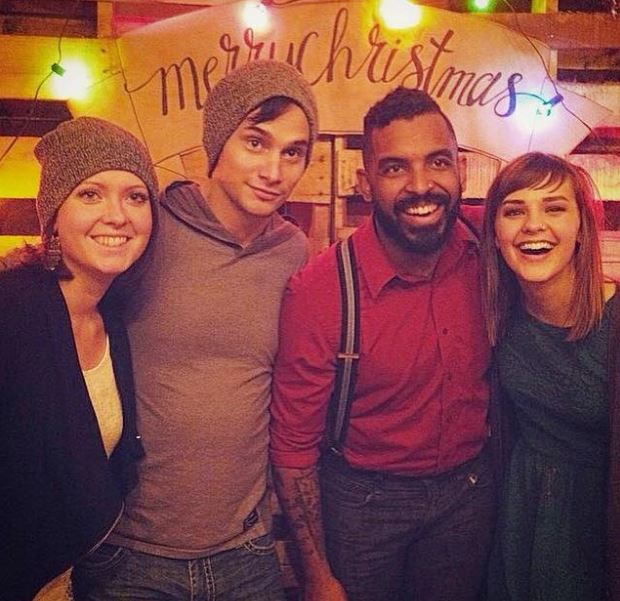 Jeremy Claudio with his ex-wife Jane Marczewski and friends
