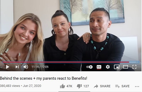Joalin Loukamaa with her father Jose and mother Johanna Loukamaa