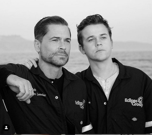 John Owen Lowe with dad Rob Lowe