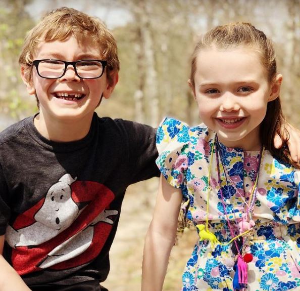 Julian Hilliard with his best friend Violet McGraw