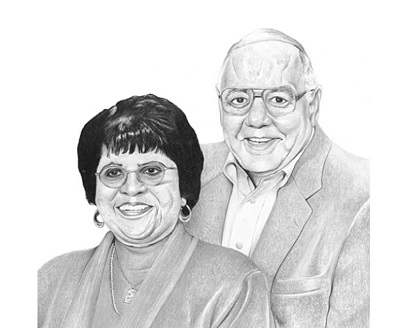 Justin Glaze once surprises his grandparents with their portraits drawn by him