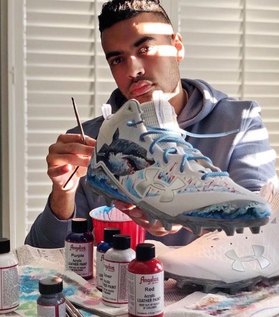Justin Glaze painted some of his branded shoes and gave them a new look