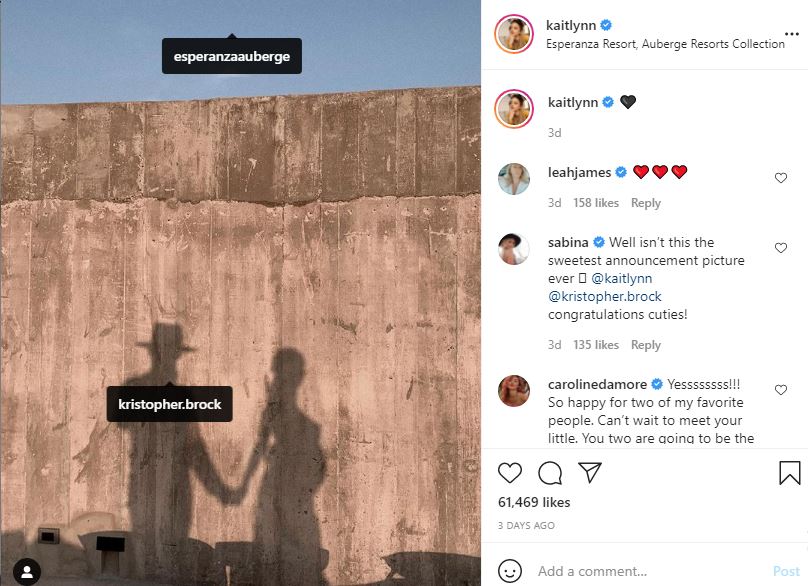 Kaitlynn Carter's Instagram post