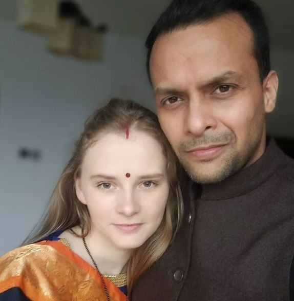 Karolina Goswami with her husband Anurag Goswami