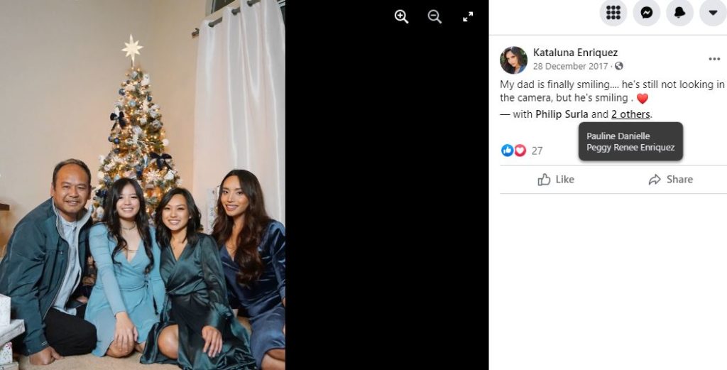Kataluna Enriquez with her dad Philip Surla and sisters