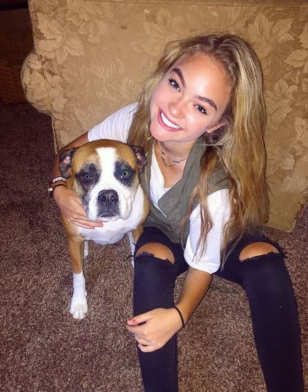 Katie Kelly with her pet dog