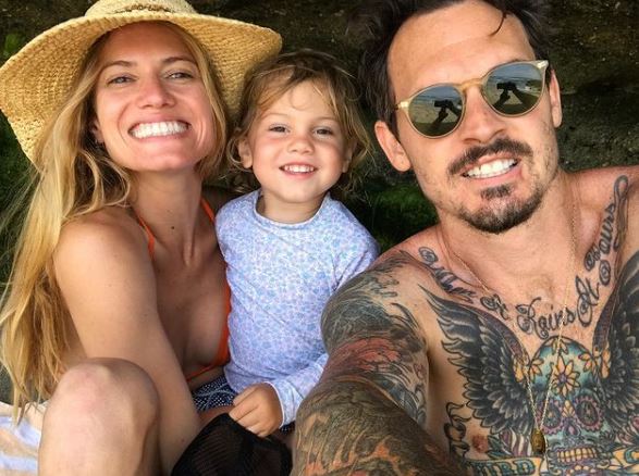 Kristopher Brock with his ex-wife Laura Vassar and son Charlie Brock