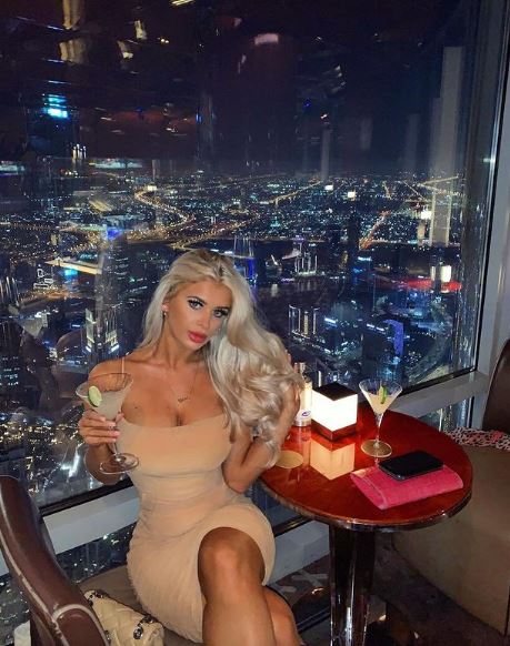 Liberty Poole at a restaurant in Burj Khalifa