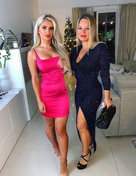 Liberty Poole with her mother