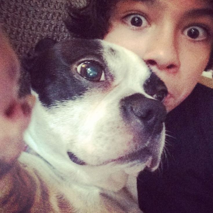 Lucius Hoyos with his dog