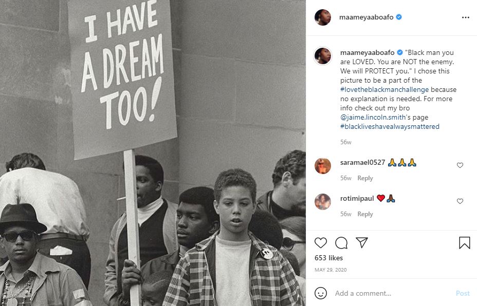 MaameYaa Boafo supports Black Lives Matter