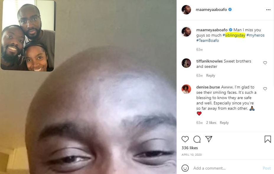 MaameYaa Boafo with her siblings