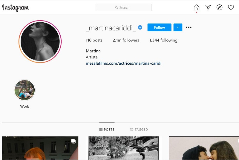 Martina Cariddi is active on Instagram and has over 2.1 million fans