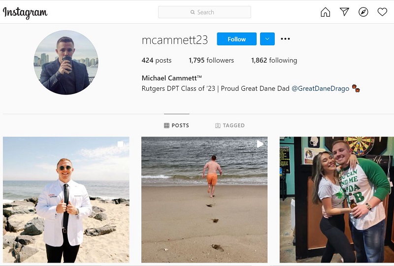 Michael Cammett Instagram account